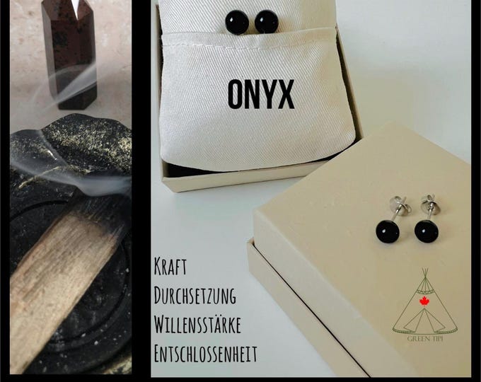 Onyx stud earrings black, small black pearl earrings, minimalist stud earrings gemstone pearl, gemstone earrings, gift crystal collector