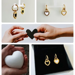 Herz Ohrringe gold*Herz Creolen gold*Herzchenohrringe*Herz Creolen Multicolor*Creolen mit Herz*Creolen mit Herzanhänger*Creolen mit Herzchen