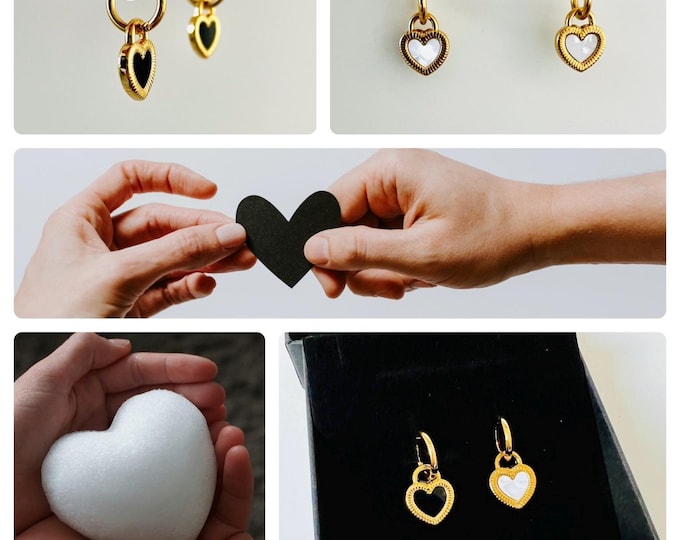 Herz Ohrringe gold*Herz Creolen gold*Herzchenohrringe*Herz Creolen Multicolor*Creolen mit Herz*Creolen mit Herzanhänger*Creolen mit Herzchen