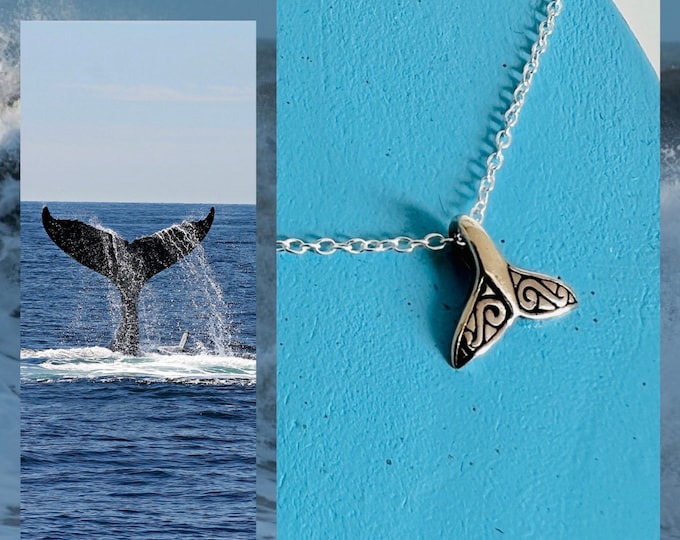 Whale necklace*Whale pendant*Whale chain silver*Orca chain*Whale fin pendant chain*Whale fin pendant silver*Whale fin chain*Gift
