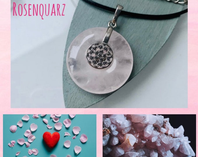 Rose quartz necklace*Rose quartz pendant*Rose quartz necklace silver*Rose quartz long necklace*Rose quartz friendship necklace*Mandala necklace