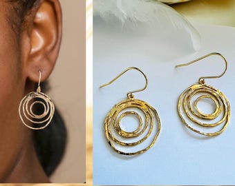Spiral earrings gold*Spiral earrings gold*Spiral earrings gold*Spiral earrings gold-colored*Earrings spiral metal*Earrings spiritual