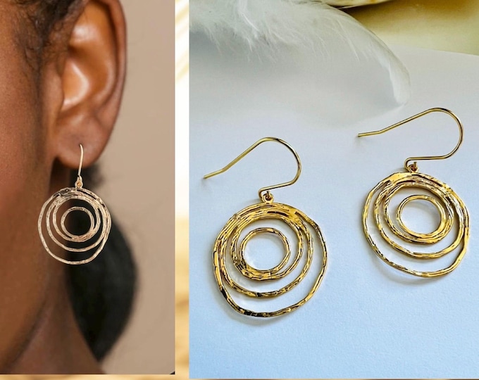 Spiral earrings gold*Spiral earrings gold*Spiral earrings gold*Spiral earrings gold-colored*Earrings spiral metal*Earrings spiritual