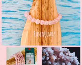 Rose quartz bracelet with letters*Rose quartz bracelet beads*Power bracelet*Pearl bracelet*Crystal bracelet gemstone*Ball bracelet rose quartz