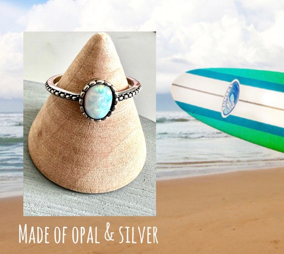Opal Gemstone Silver Ring/Statement Ring/Solitaire/Indian Ring/Oval Ring/Canada/Boho Ring/Gift for Her/Wedding/Engagement Ring