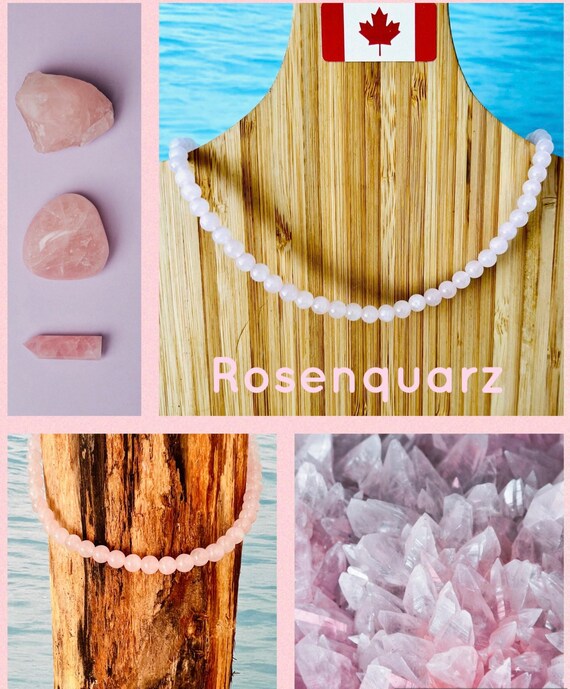 Rose quartz pearl necklace/crystal gemstone pink necklace/rose quartz necklace/yoga/protective stone necklace/gift woman/power stone pearl necklace