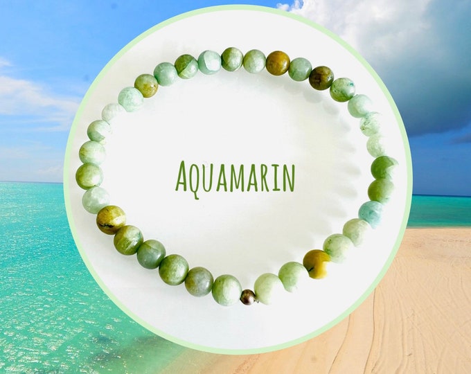 Aquamarine gemstone bracelet/ball bracelet personalized/personalized bracelet green, green pearl bracelet/crystal bracelet, yoga jewelry