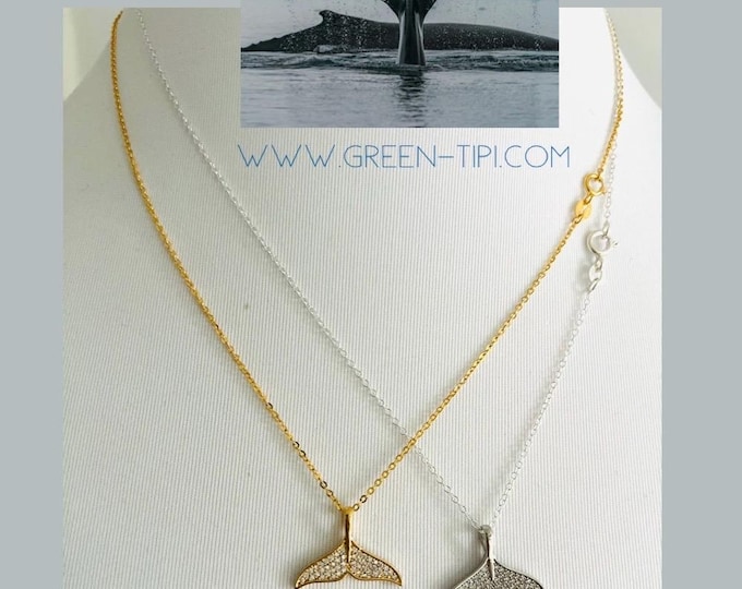Silver chain whale fin pendant*Whale chains with pendant gold*Whale necklace*Fish chain*Fish pendant*Gift for fish*Orca necklace