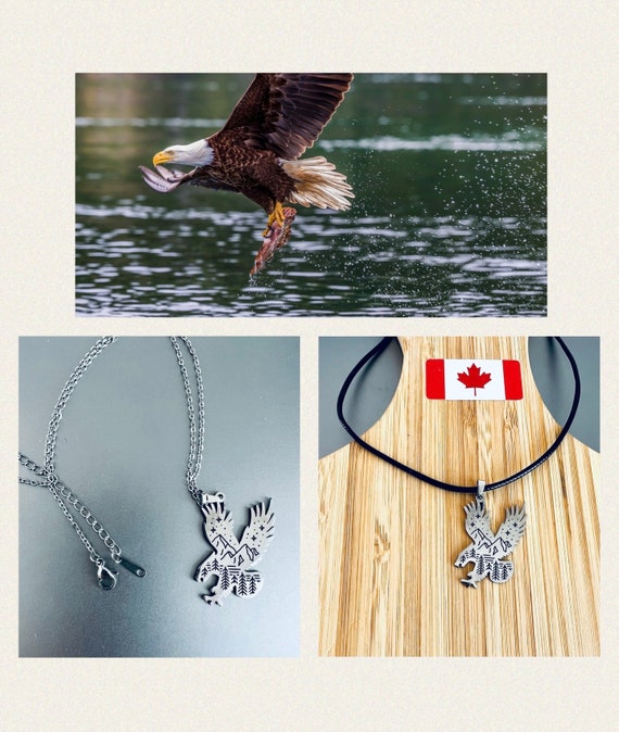 Eagle chain silver/Eagle necklace men/Canada/Western/Cowboy/Native American jewelry/gift/for her him/husband/gentleman/boyfriend/Christmas present