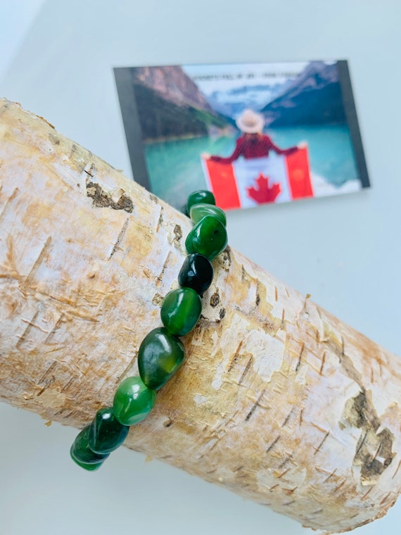 Canada/Polar Jade Gemstone Bracelet Green/Green Power Bracelet/Yoga Jewelry/Lucky Charm/Protective Stone/Energy Stone/Gift Man/Woman/Girlfriend