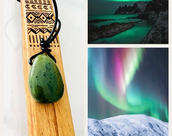 Canada Jade* Jade Gemstone Pendant* Nephrite Necklace* Polar Jade Green Necklace* Jade Necklace *Jade Jewelry Canada*Tumbled Stone Drilled Jade