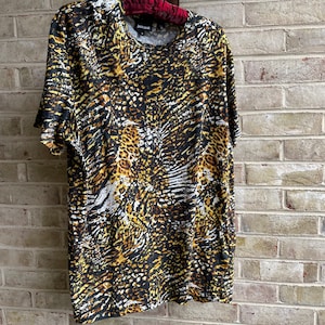 Vintage Y2K Just Cavalli made in Italy t shirt monarch butterfly tiger print large 14 16