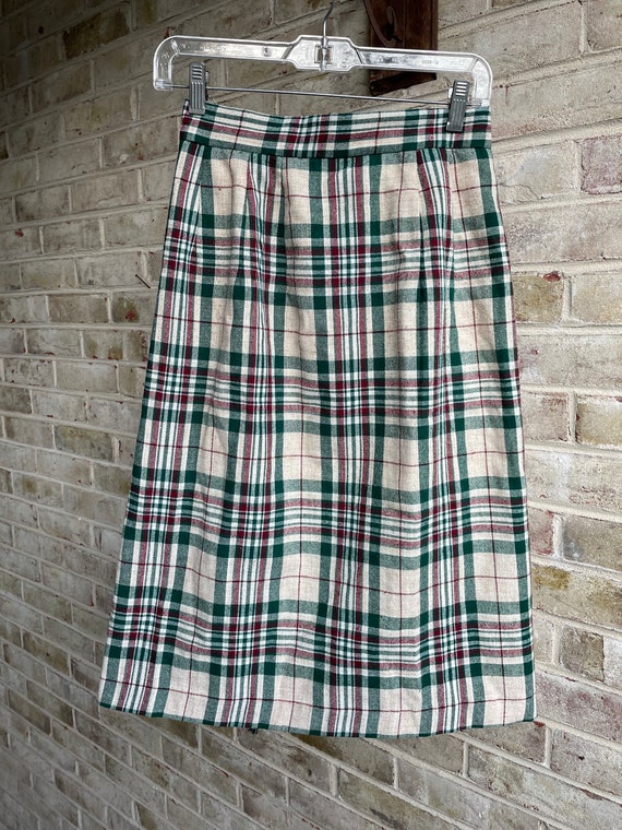 Vintage skirt 1970 70s plaid kilt boho preppy Sea… - image 4