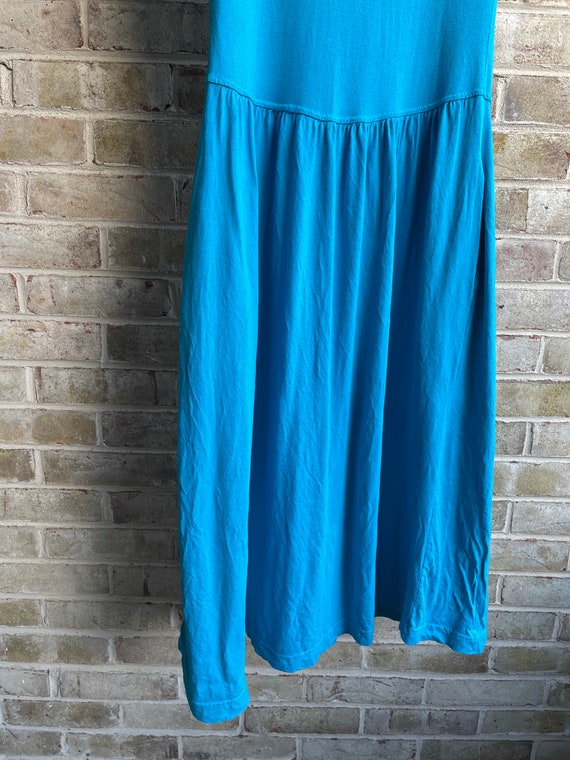Vintage dress aqua blue simple minimalism sundres… - image 8