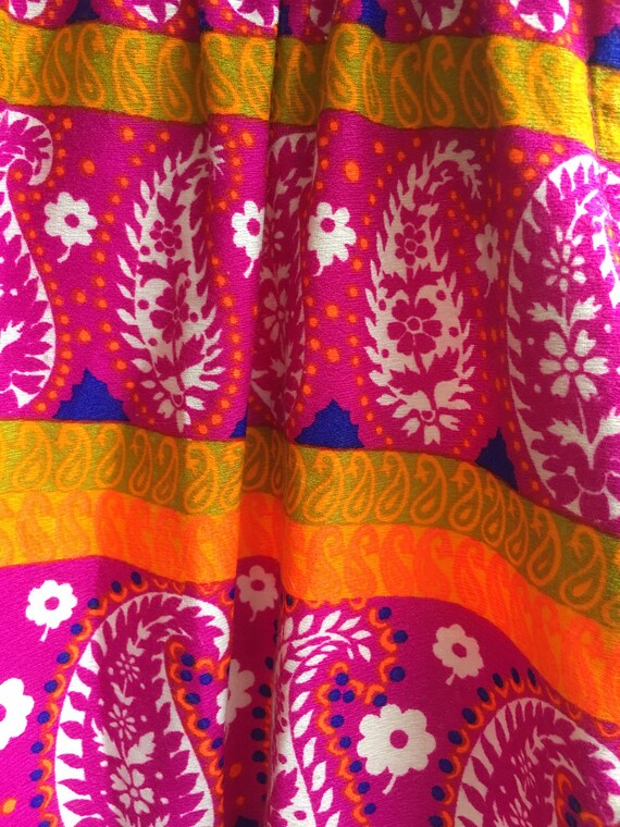 Plus size vintage skirt psychedelic flower print … - image 7