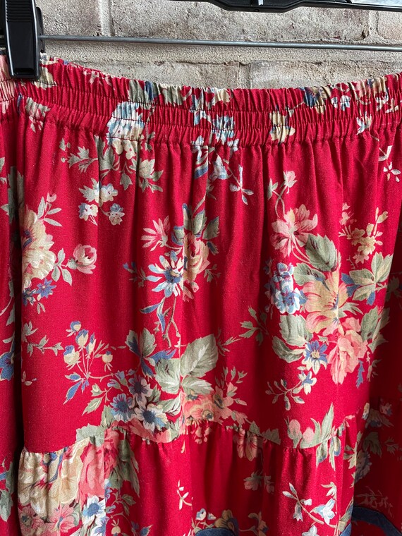 Plus size vintage skirt boho bohemian cotton deni… - image 4