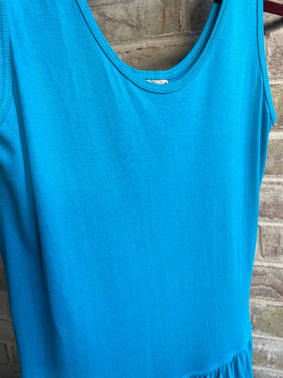 Vintage dress aqua blue simple minimalism sundres… - image 5