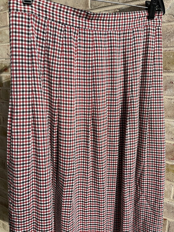 Vintage skirt plaid red black white checkered 198… - image 10