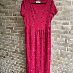 plus size vintage dress 1980 80s thermal waffle fabric cotton Victoria Holley size xl 1x 16 18