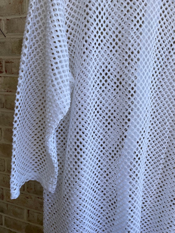 Vintage shirt swim coverup white mesh Jordan Tayl… - image 5