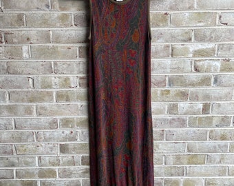 Vintage dress 1990 90s boho bohemian sweater dress paisley Made in Italy small medium