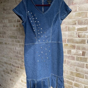 Plus Size Vintage Dress Denim Jean Embellished Y2K Ashley Stewart Size 14w  Xl - Etsy