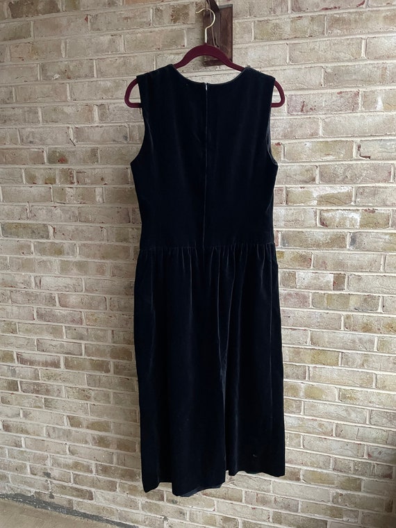 Plus size vintage dress velvet black 1980 80s hol… - image 9