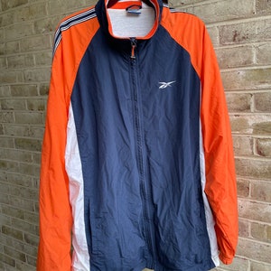 vintage track jacket sweatshirt windbreaker Reebok sporty jock Krupt FM hip hop street wear comfy size xxl 2x 18 20 22