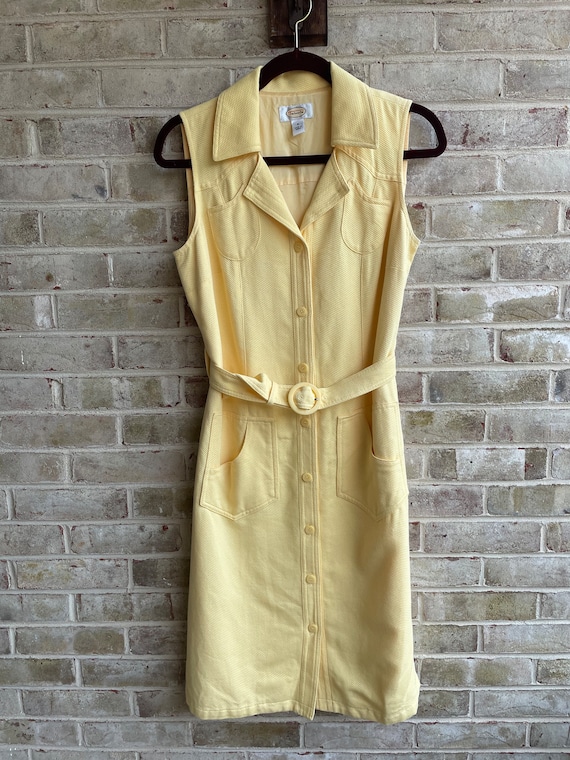 Vintage dress shirt dress Talbots buttery marigold