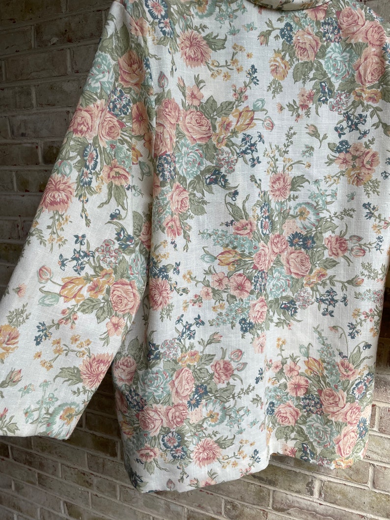 Plus size vintage blazer pastel soft coastal rose linen 1980 80s Lady Lloyd size 20 22 24 xxl 2x 3x immagine 8