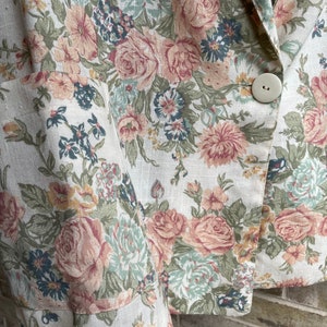 Plus size vintage blazer pastel soft coastal rose linen 1980 80s Lady Lloyd size 20 22 24 xxl 2x 3x image 6