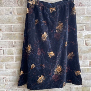 Vintage skirt brushed cotton velvet 1980 80 boho bohemian Parson’s Place size medium large