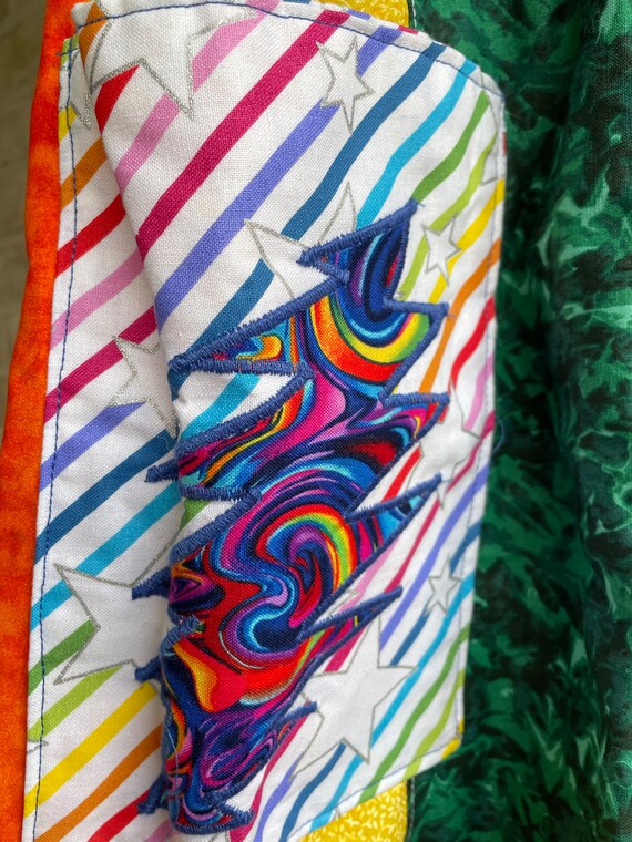 Vintage skirt rainbow patchwork star sparkle boho… - image 6