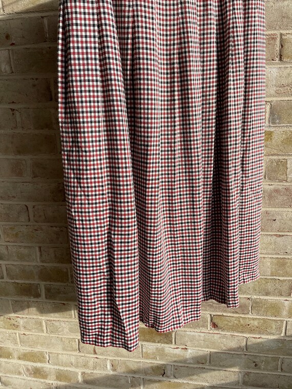 Vintage skirt plaid red black white checkered 198… - image 4