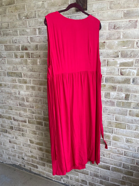 Plus size vintage dress 1990 90s red boho bohemia… - image 8