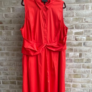 Plus size vintage dress cotton shirt sundress 1990 Lane Bryant preppy boho wedding event size 22 24 xxl 2x 3x 4x