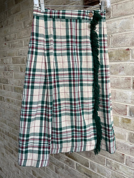 Vintage skirt 1970 70s plaid kilt boho preppy Sea… - image 6
