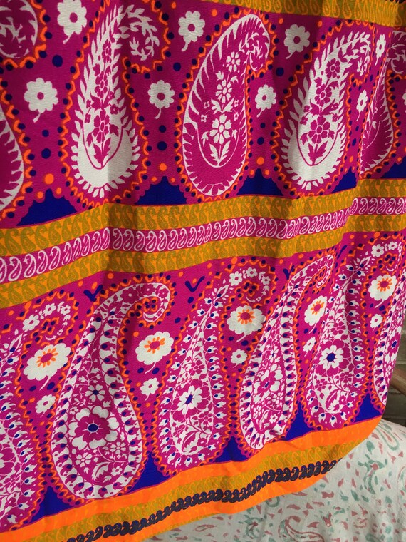 Plus size vintage skirt psychedelic flower print … - image 8