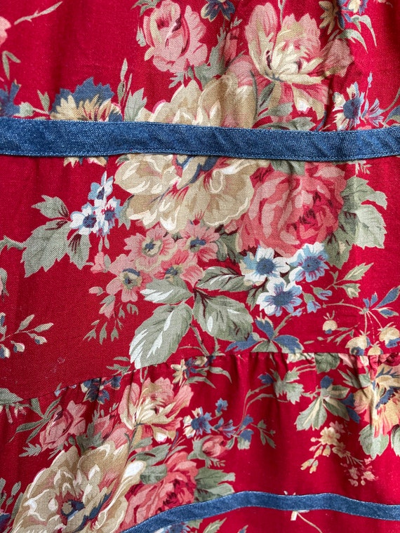Plus size vintage skirt boho bohemian cotton deni… - image 10