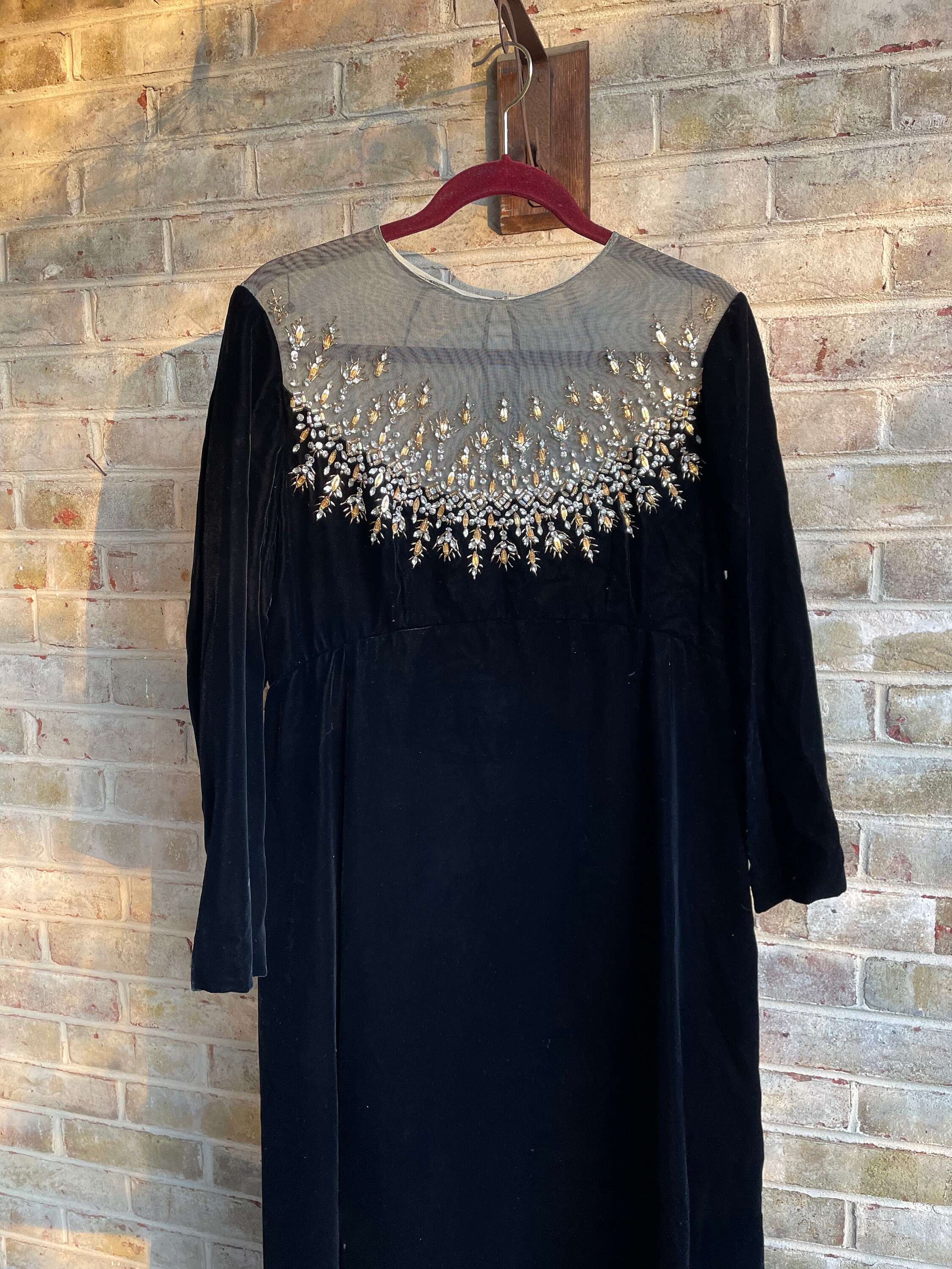 Mame Embroidered Velvet Dress - レディース