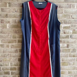 plus size vintage dress 1960 60s Lane Bryant cotton sundress rwb red white blue xxxl 22 24 3x