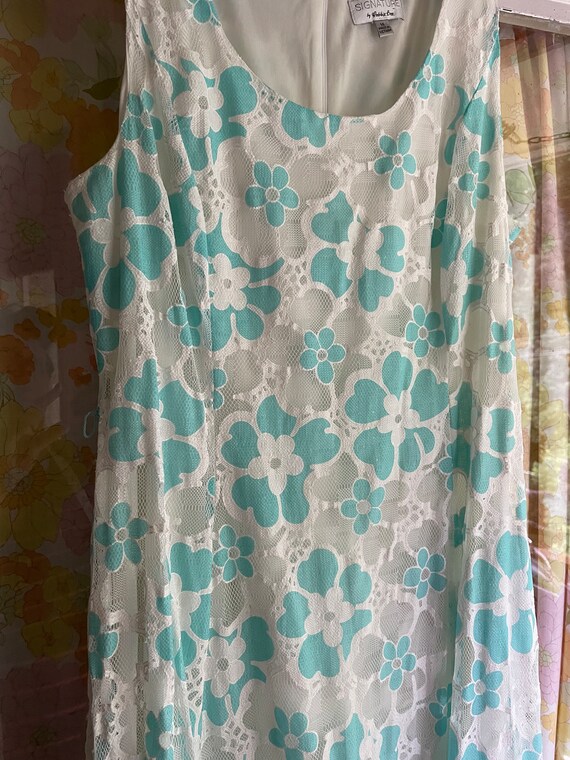 90s Gold and White Crochet Dress 10