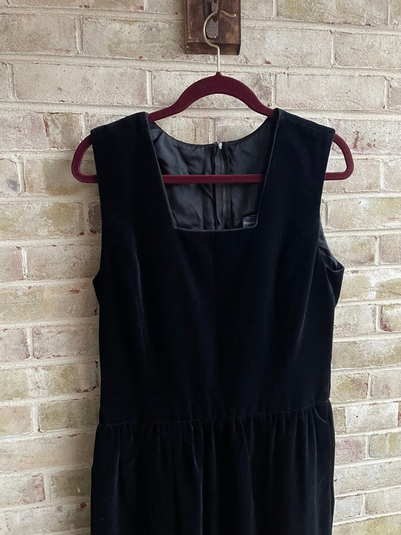 Plus size vintage dress velvet black 1980 80s hol… - image 7