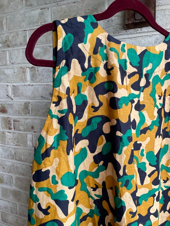 Plus size vintage dress camouflage khaki jungle t… - image 9