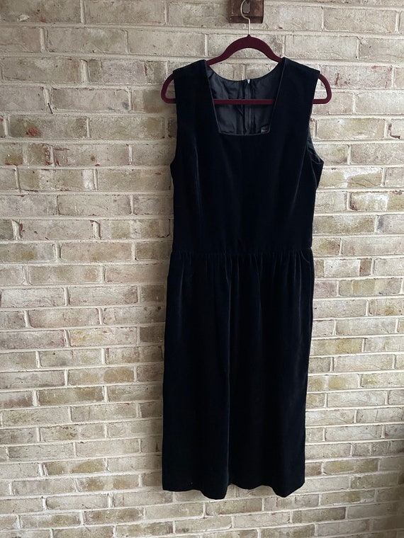 Plus size vintage dress velvet black 1980 80s hol… - image 5