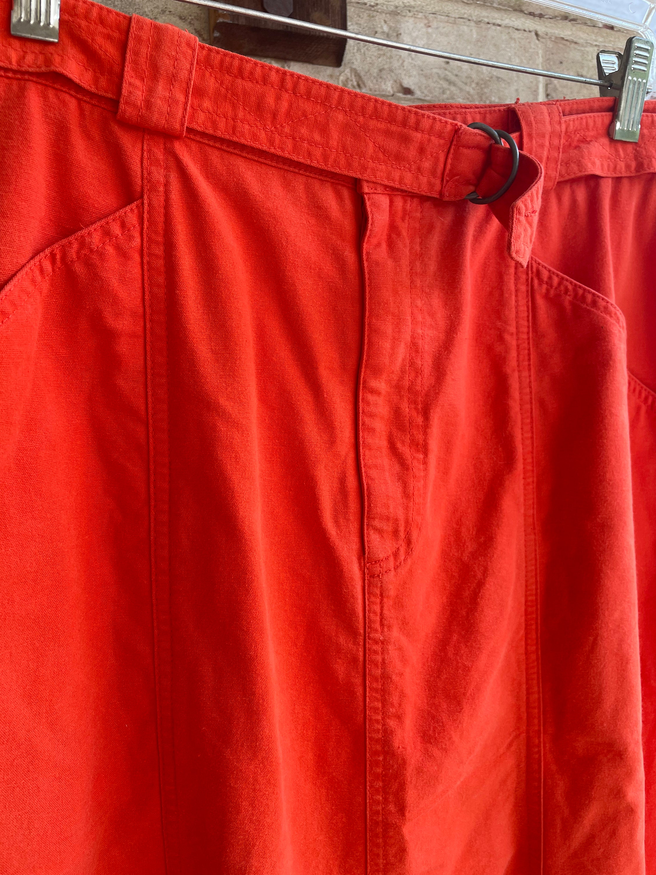 Vintage Set Skirt Blazer Coordinate Orange Crush Cotton Boho Vintage Set Skirt Blazer Coordinate Orange Crush Cotton Boho