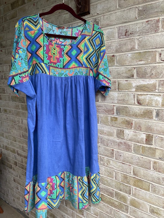 Plus size vintage dress soft boho rainbow sundres… - image 8