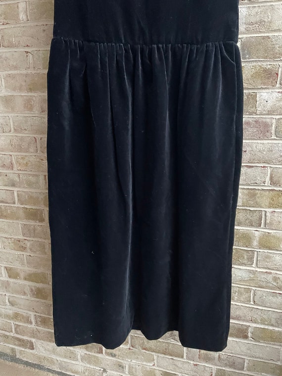 Plus size vintage dress velvet black 1980 80s hol… - image 4