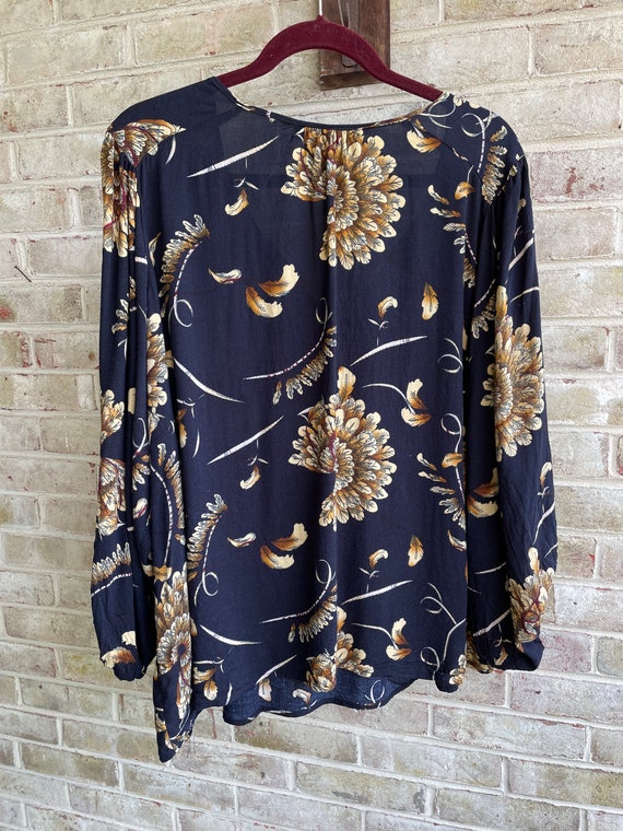 Plus size vintage shirt blouse top 1990s does 70s… - image 5