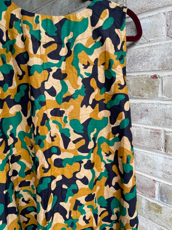 Plus size vintage dress camouflage khaki jungle t… - image 10